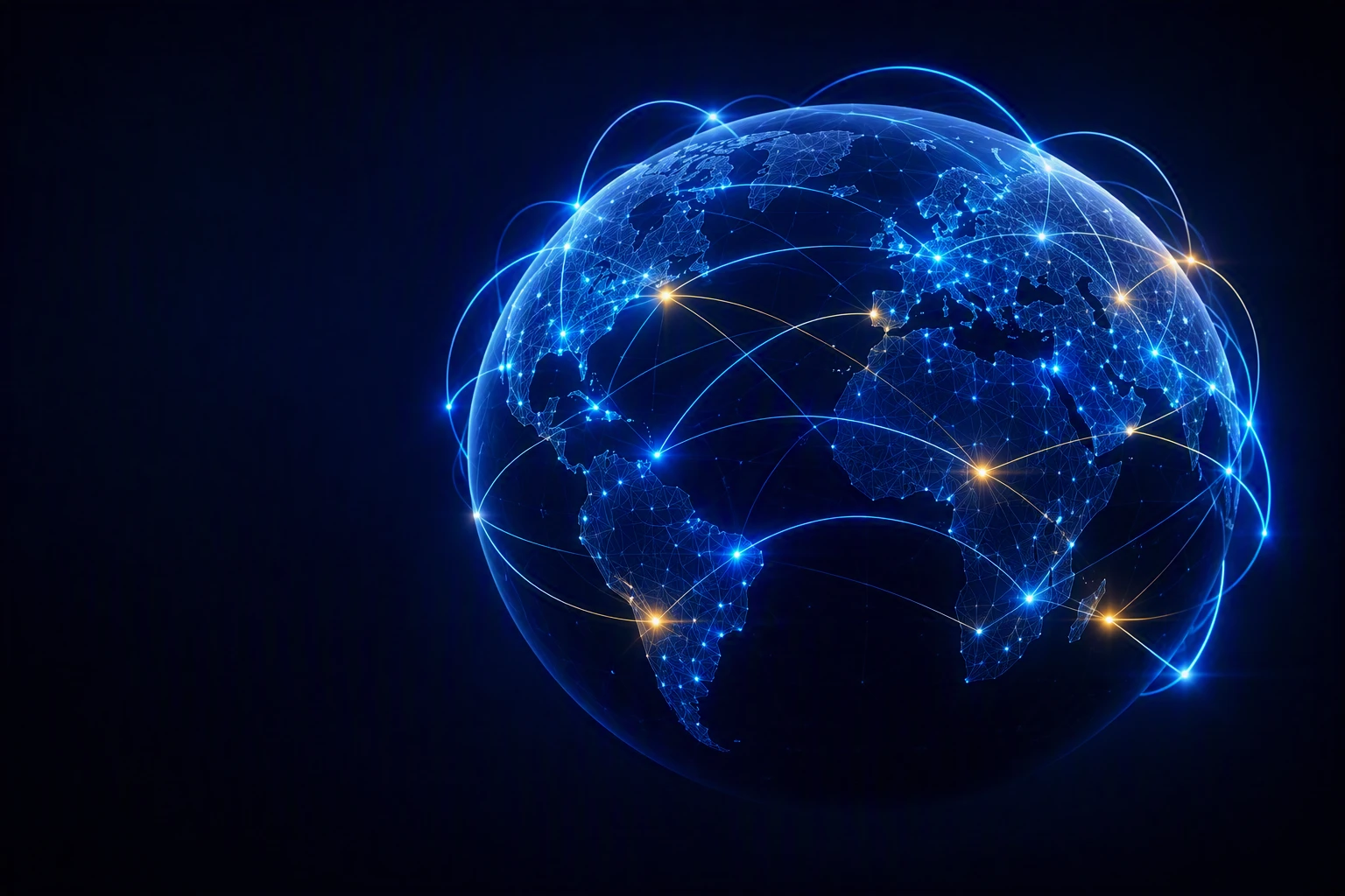 Global network of connections spanning every continent